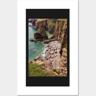 Cliffs between Barafundle Bay and Box Bay, Pembrokeshire Posters and Art